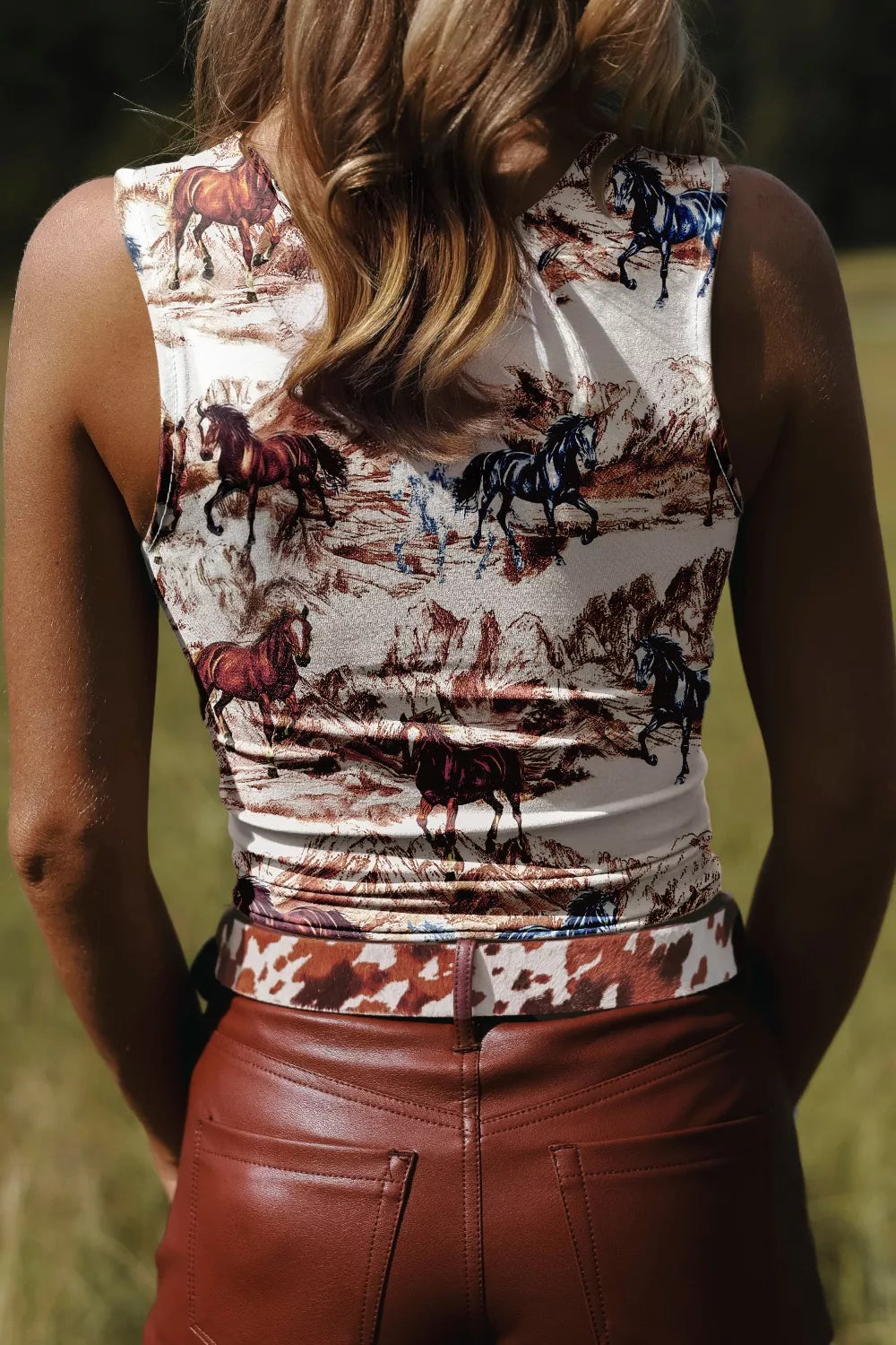 Horse Hat Western Slim Tank Top 1