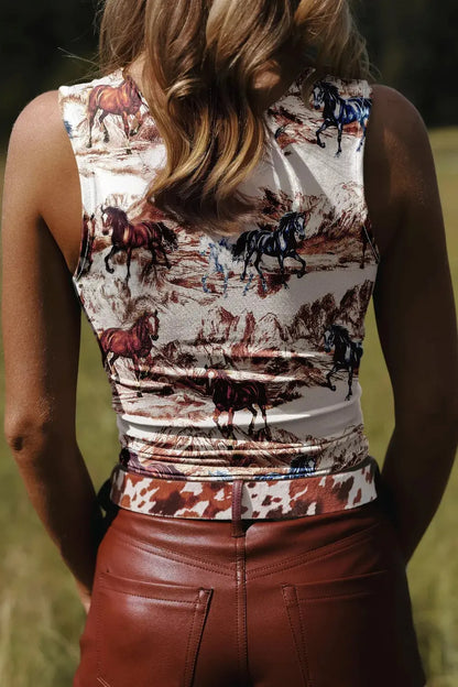 Horse Hat Western Slim Tank Top 1