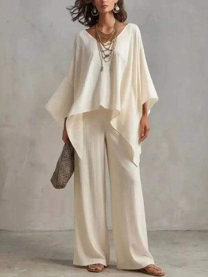 Full Size V-Neck Top and Pants