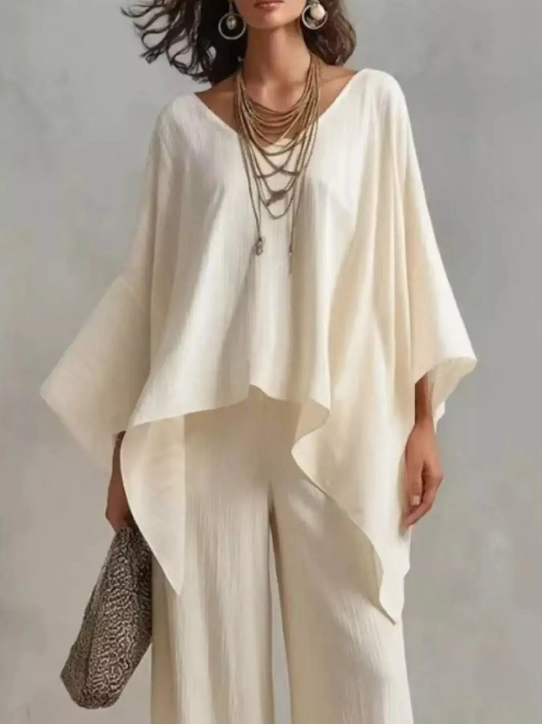 Full Size V-Neck Top and Pants 1