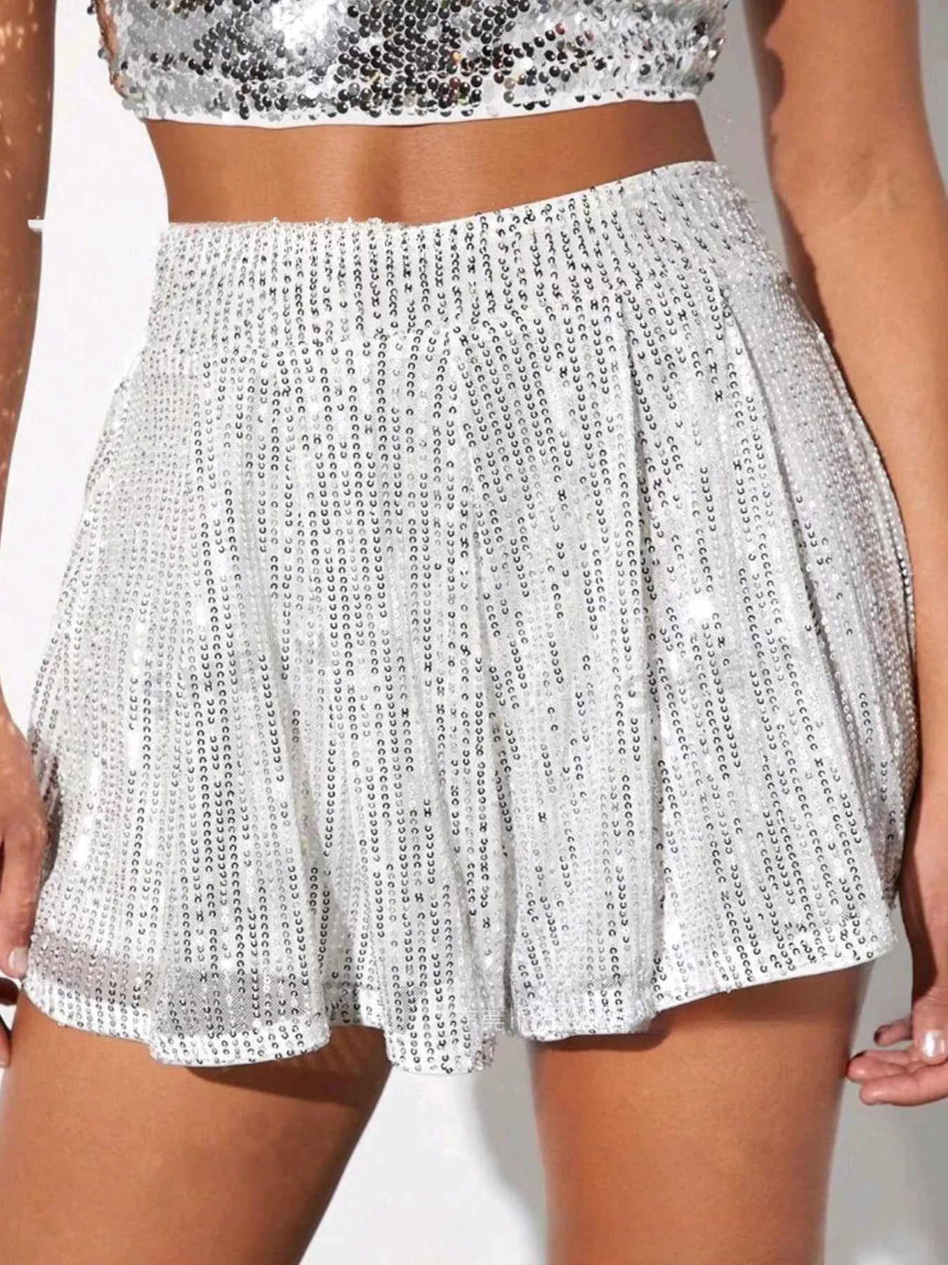 Sequin High Waist Shorts Trendy Glitter 1