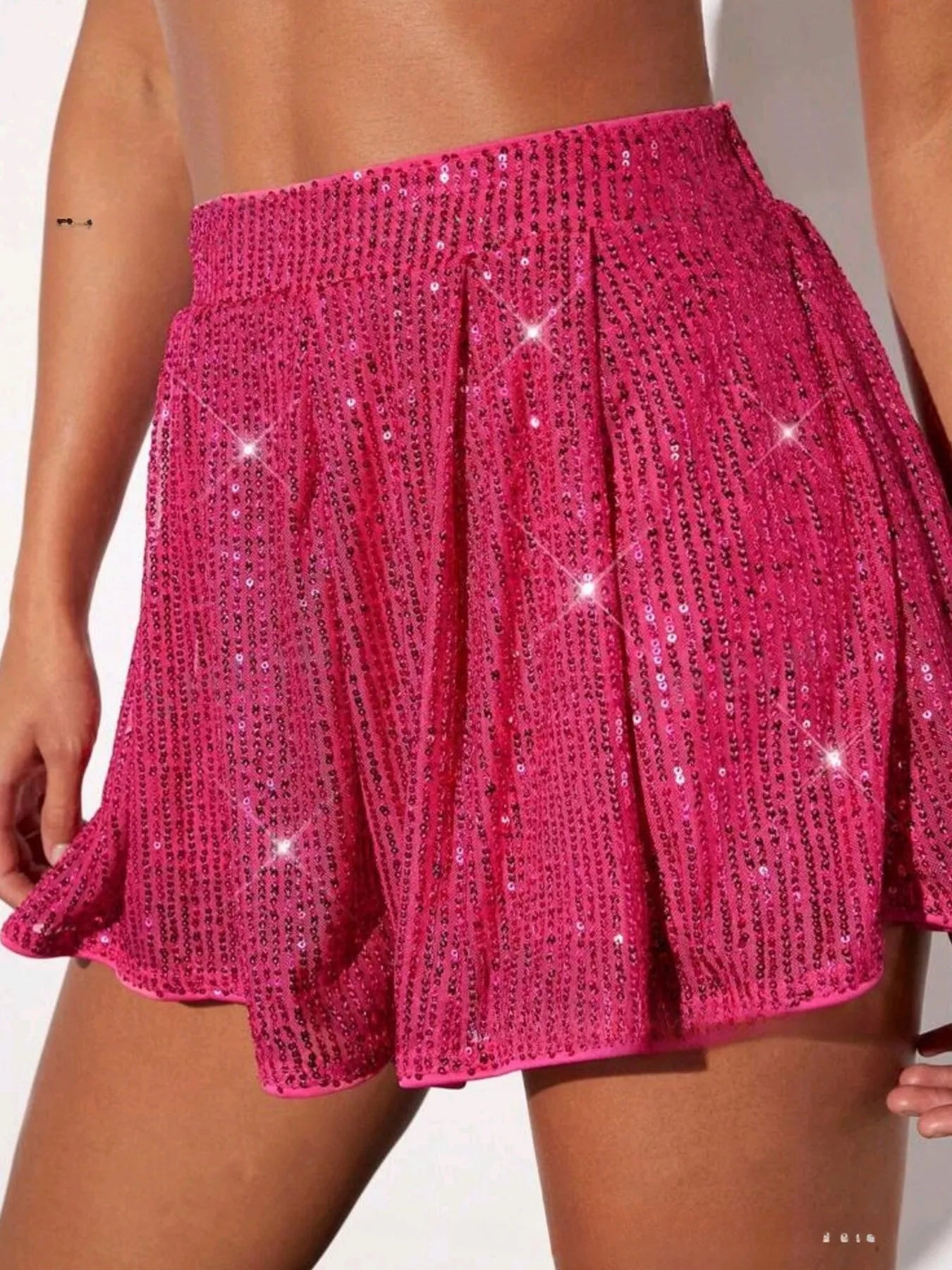 Sequin High Waist Shorts Trendy Glitter 4
