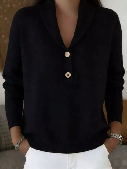 Full Size Button Detail Long Sleeve Sweater 3