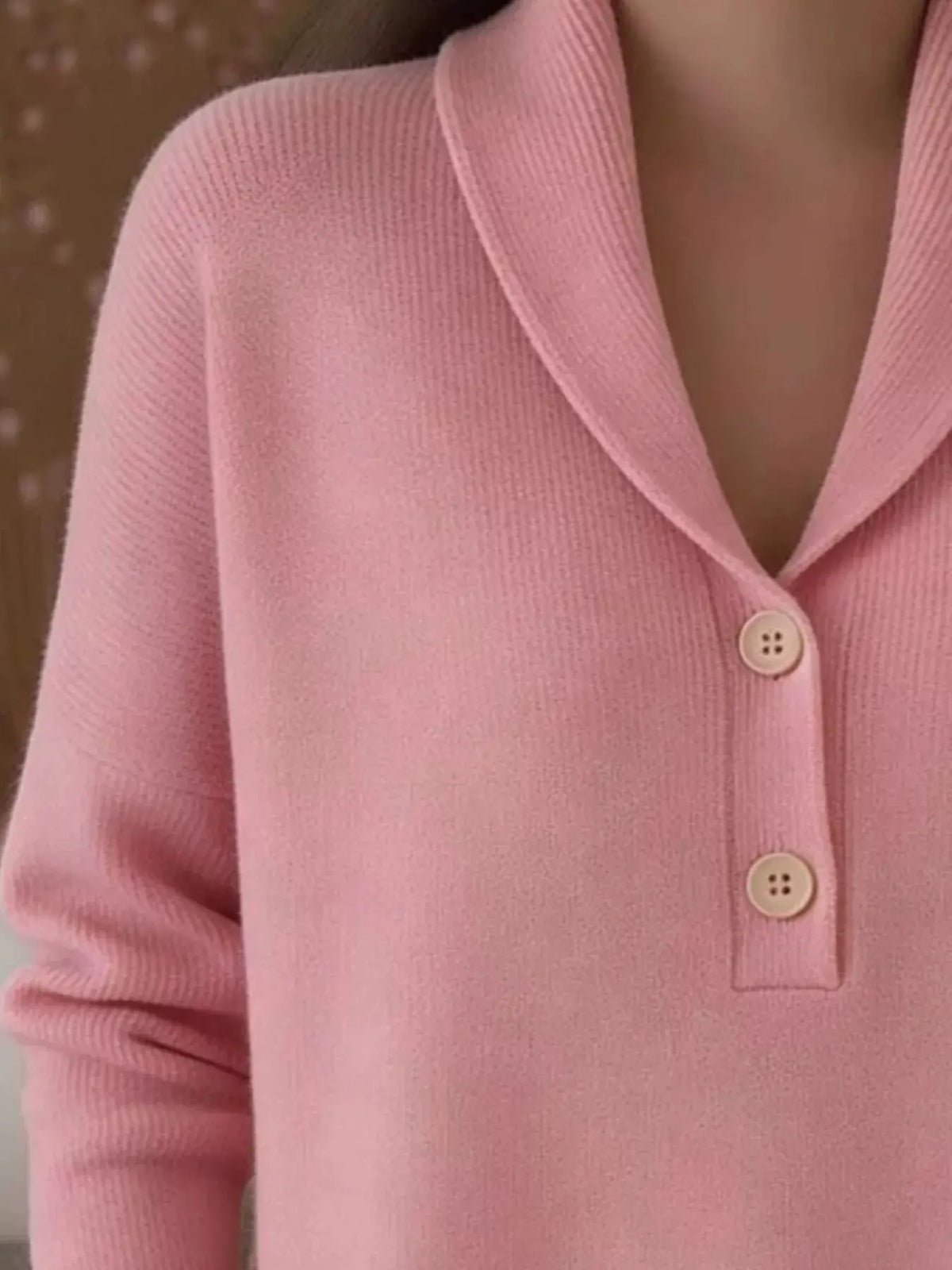 Full Size Button Detail Long Sleeve Sweater 6