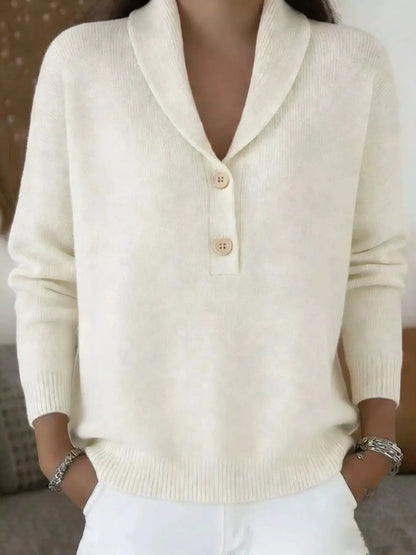 Full Size Button Detail Long Sleeve Sweater 7