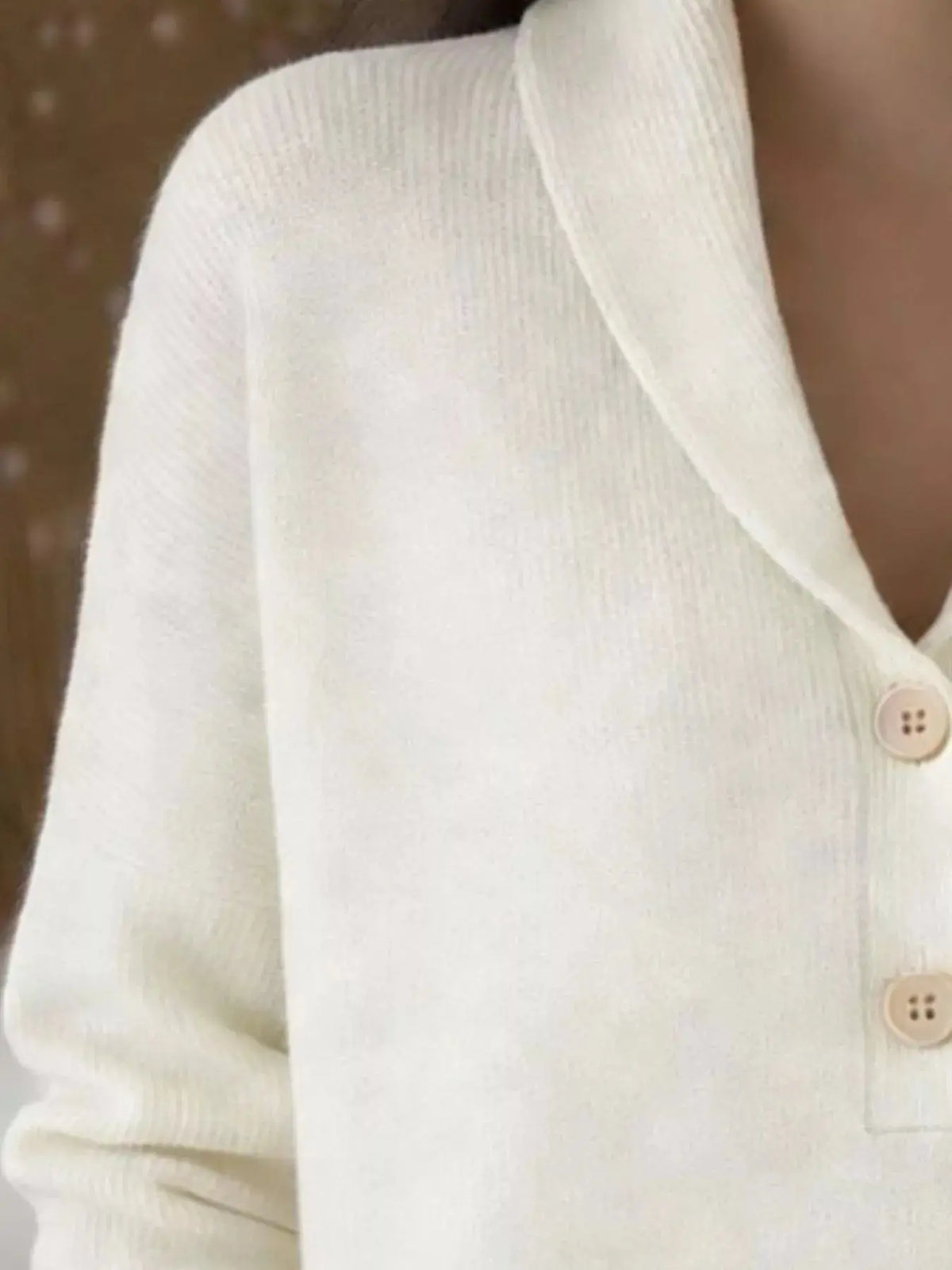 Full Size Button Detail Long Sleeve Sweater 8
