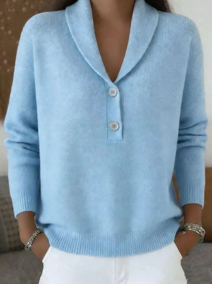 Full Size Button Detail Long Sleeve Sweater 9
